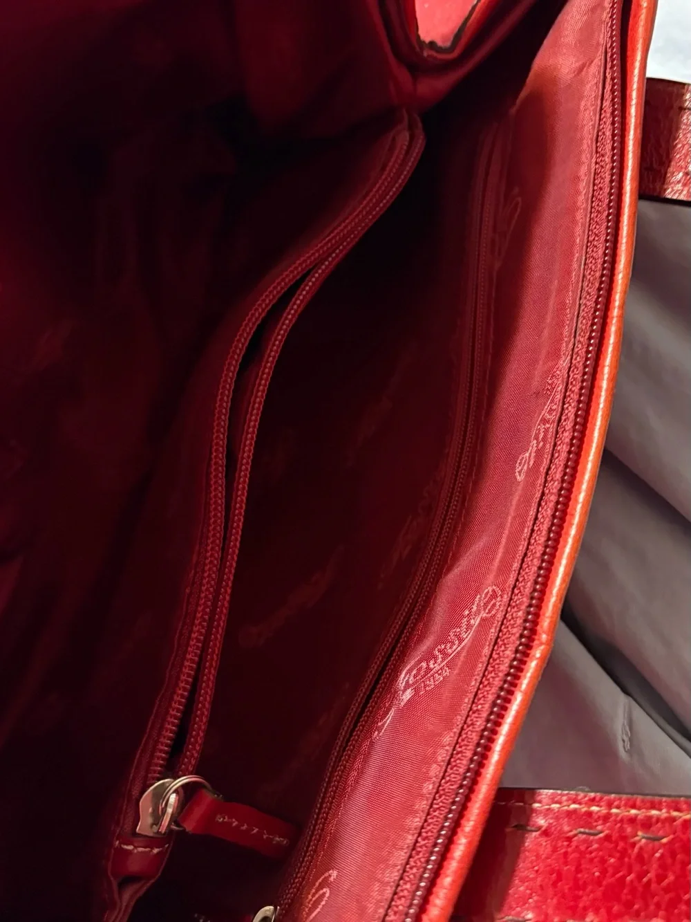 Fossil Deep Red Leather Shoulder Bag